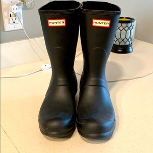 Women 10 Hunter Rain Boot Short, black, adjustable